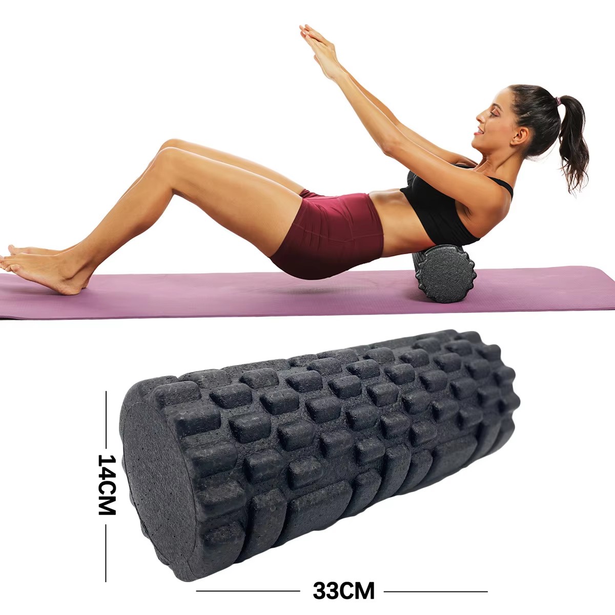 Home Gym Routine - 30/33 センチメートルフィットネスフォームローラーヨガマッサージローラー EPP ピラティスフォームボディ筋肉マッサージローラー治療演習ジムホームエクササイズ