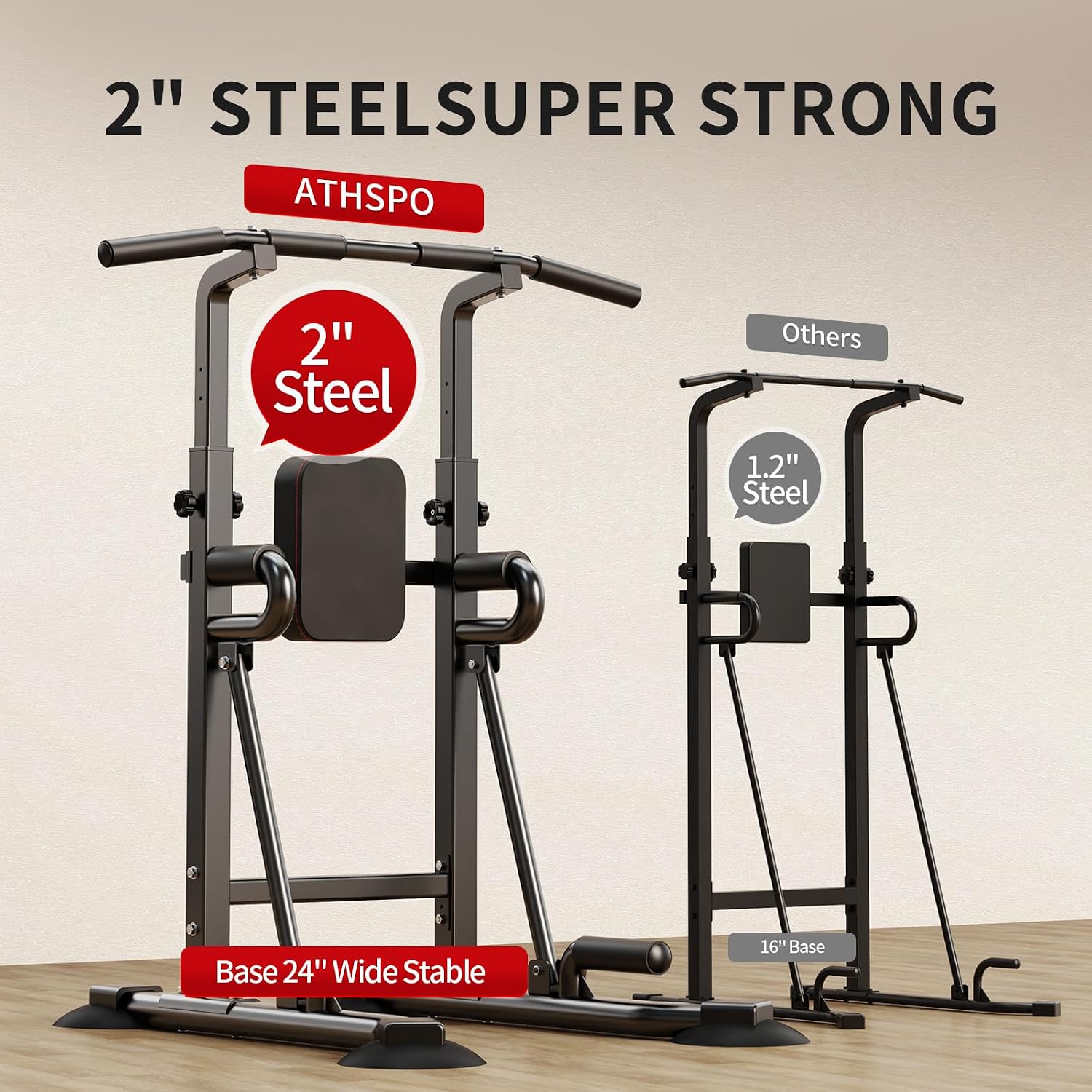 家庭用ジム向けのパワータワー・プルアップバー。自立式で多機能 - Leg Home Gym Workout のレビューと価格