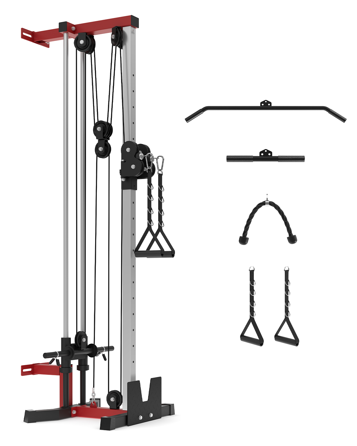 デュアルプーリー式壁掛けケーブルマシン – 19段階の調整可 - Lat Pulldown Cable のレビューと価格