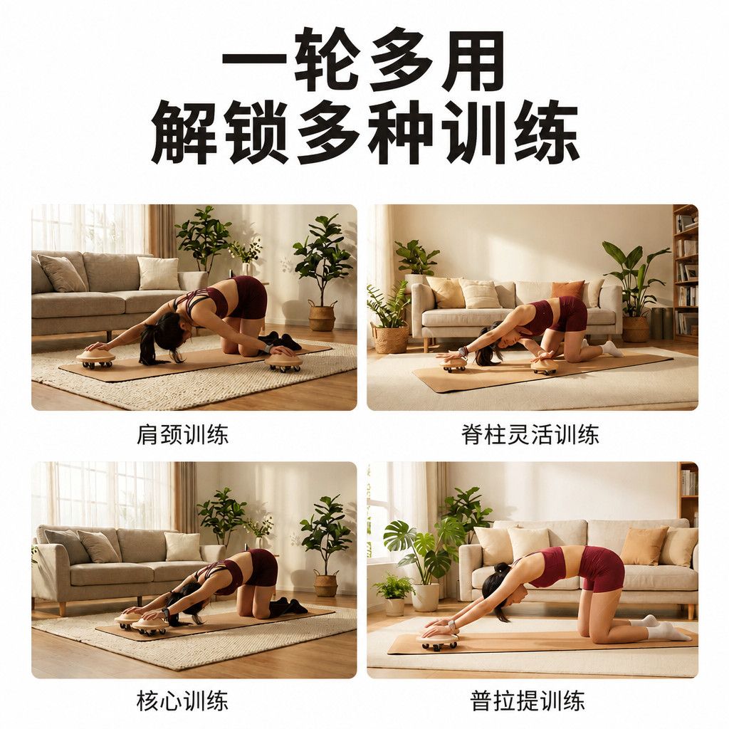 木製コアスライダー、ユニバーサルホイール付き、バイオニック・ - Home Gym Yoga のレビューと価格
