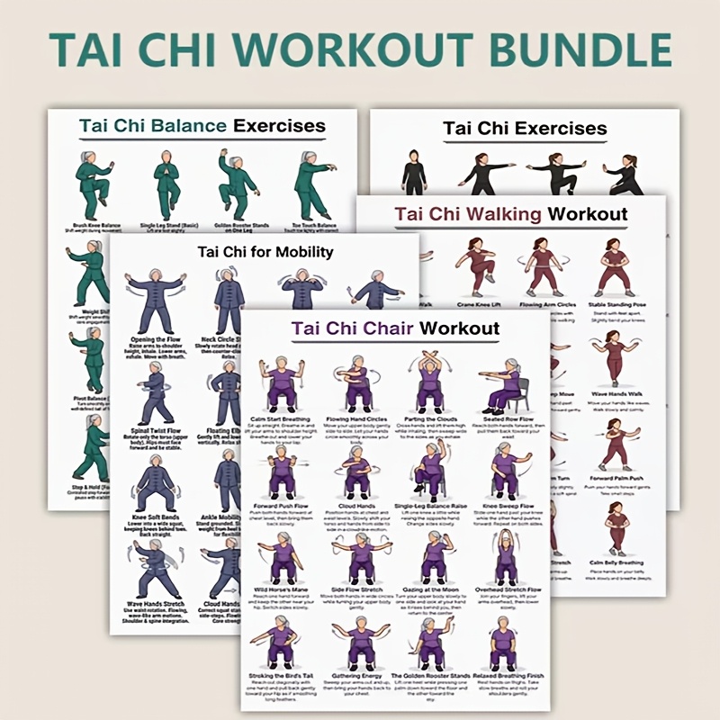 A4サイズ 5枚組 太極拳トレーニングシート 家庭用ジム＆ト - Home Gym Routine のレビューと価格